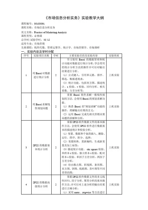 场信息分析实务教学大纲