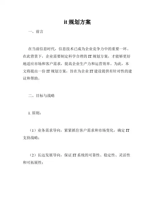 it规划方案