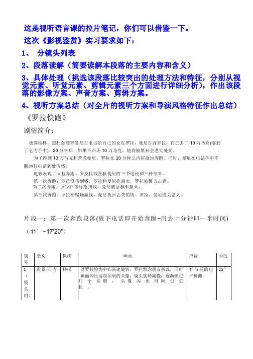 《罗拉快跑》拉片