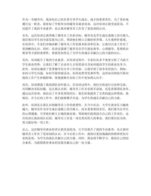 辅导员就业培训感想