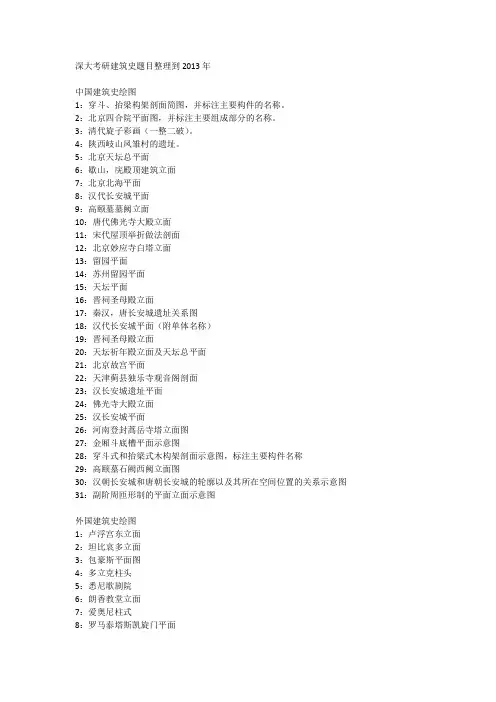 深大考研建筑史题目整理到2013年