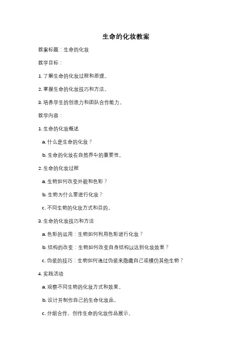 生命的化妆教案