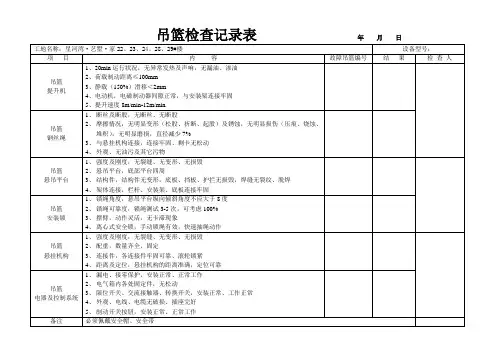 吊篮检查记录表_