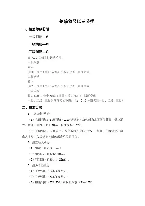 钢筋符号