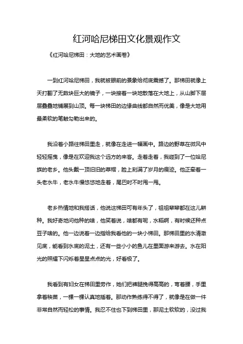 红河哈尼梯田文化景观作文