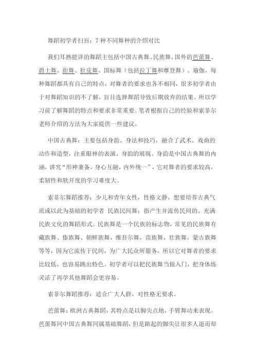 舞蹈初学者扫盲：7种不同舞种的介绍对比