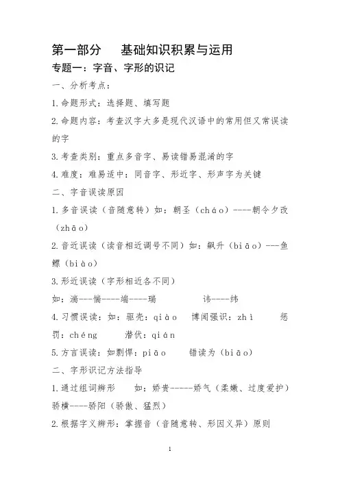 中考语文常考专题练习