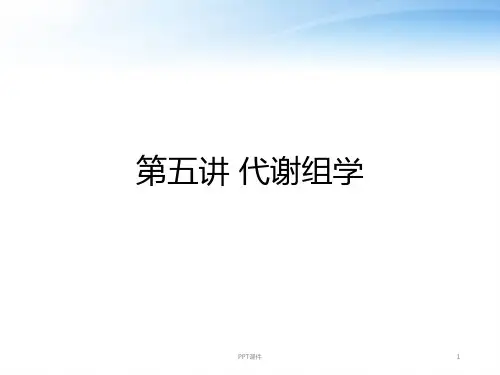 系统生物学 第五讲 代谢组学  ppt课件
