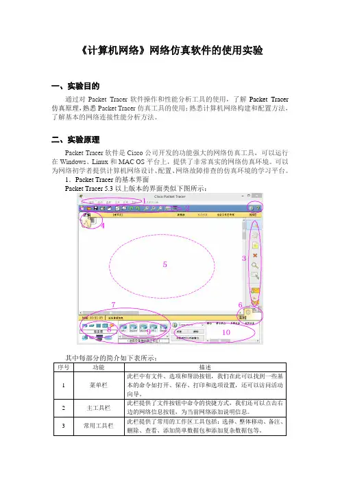 《计算机网络》网络仿真软件的使用实验