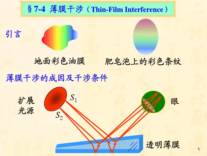 薄膜干涉、等厚干涉、牛顿环