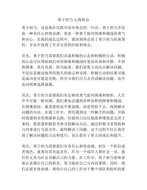 勇于担当 心得体会