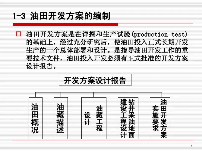 油田开发方案的编制