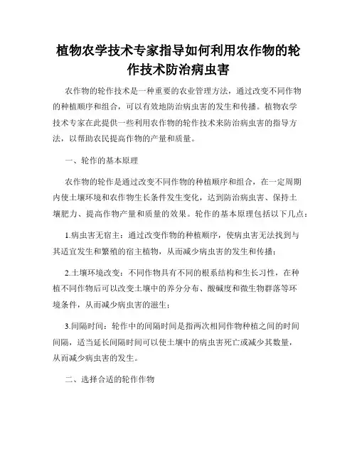 植物农学技术专家指导如何利用农作物的轮作技术防治病虫害