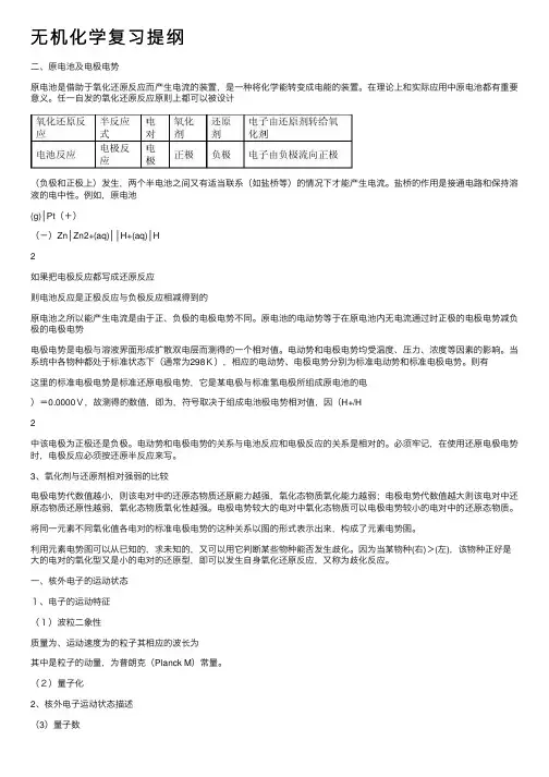 无机化学复习提纲
