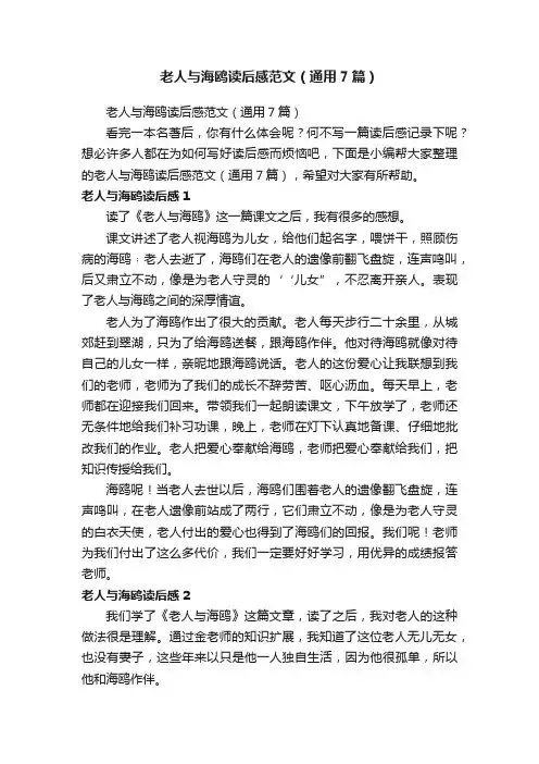老人与海鸥读后感范文（通用7篇）
