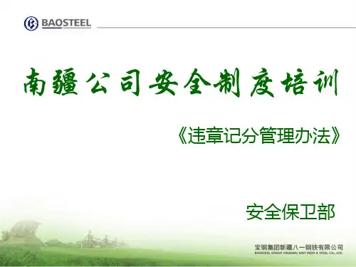 安全违章记分管理办法