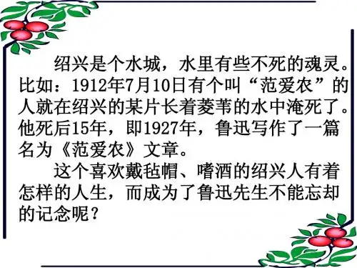 范爱农课堂教学课件