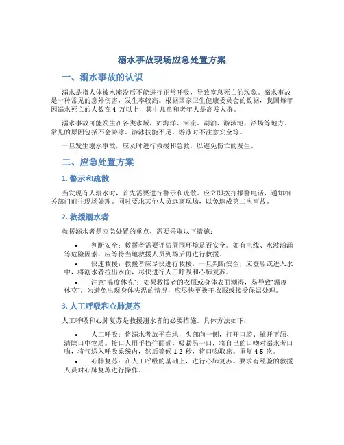 溺水事故现场应急处置方案