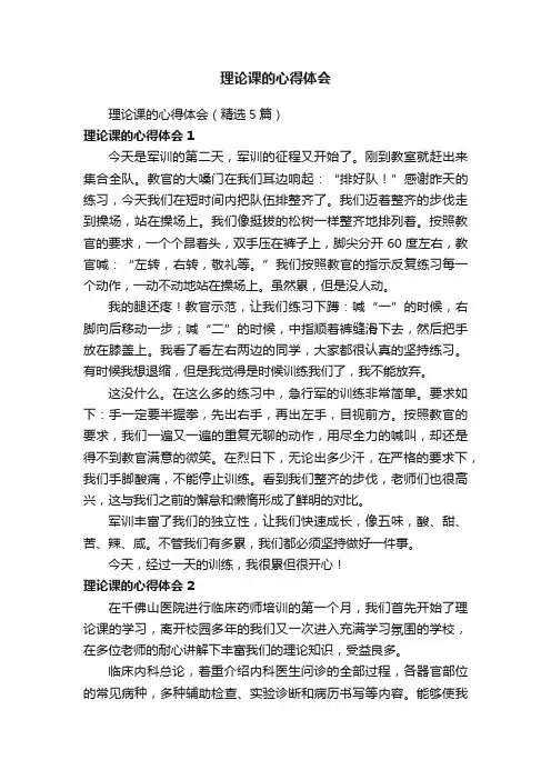 理论课的心得体会（精选5篇）