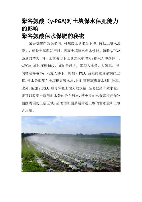 聚谷氨酸(y-PGA)对土壤保水保肥能力的影响 