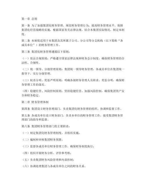 集团化财务管理制度