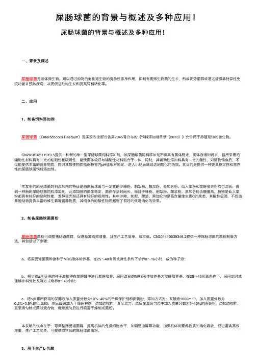 屎肠球菌的背景与概述及多种应用！