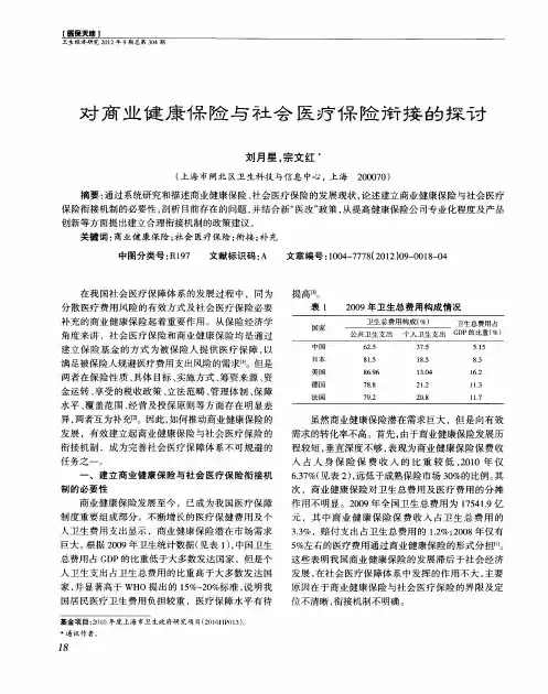 对商业健康保险与社会医疗保险衔接的探讨