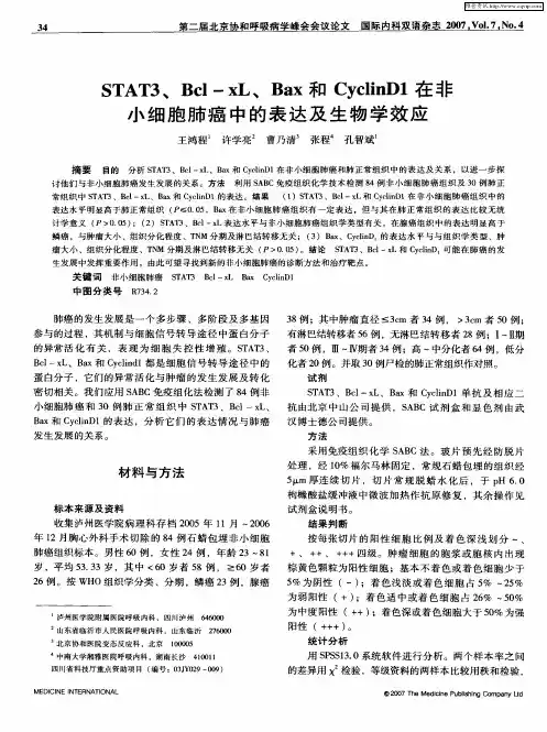 STAT3、Bcl-xL、Bax和Cyclin D1在非小细胞肺癌中的表达及生物学效应