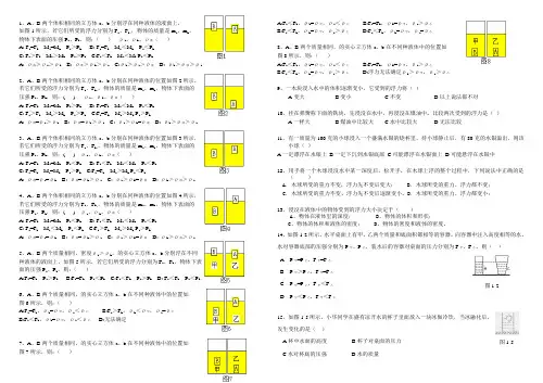 2014年5月浮力压强选择题