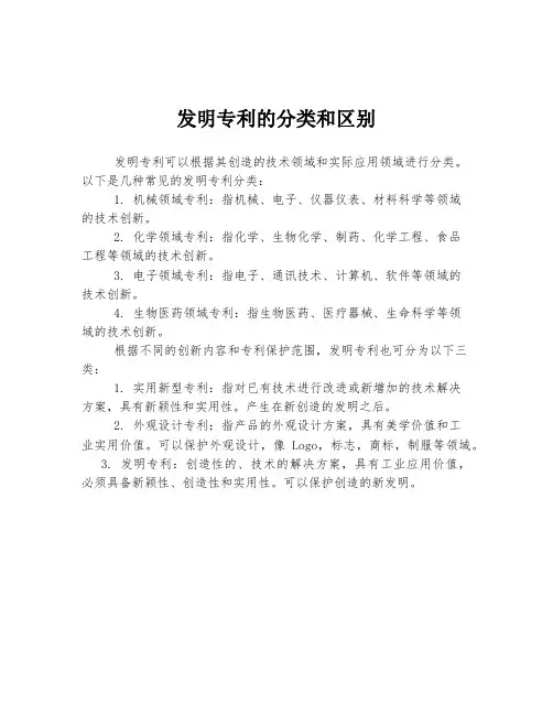 发明专利的分类和区别