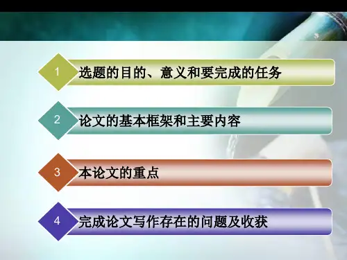 毕业论文答辩模板--完成论文写作存在的问题及收获 PPT课件