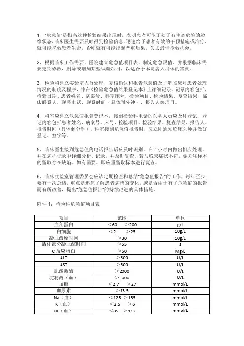临床检验危急值报告制度及报告流程图 