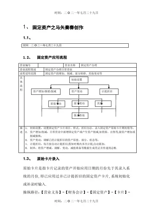 用友U8固定资产操作指南
