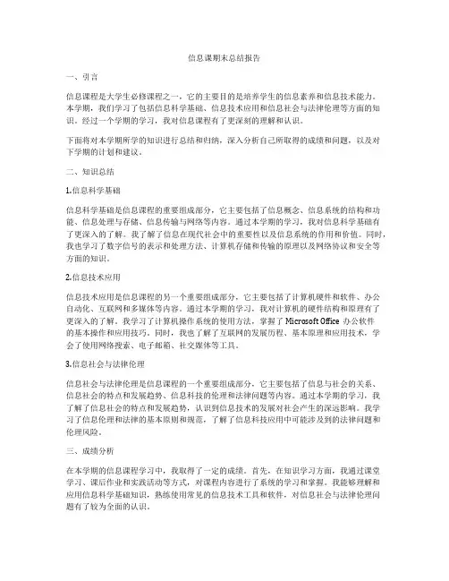 信息课期末总结报告