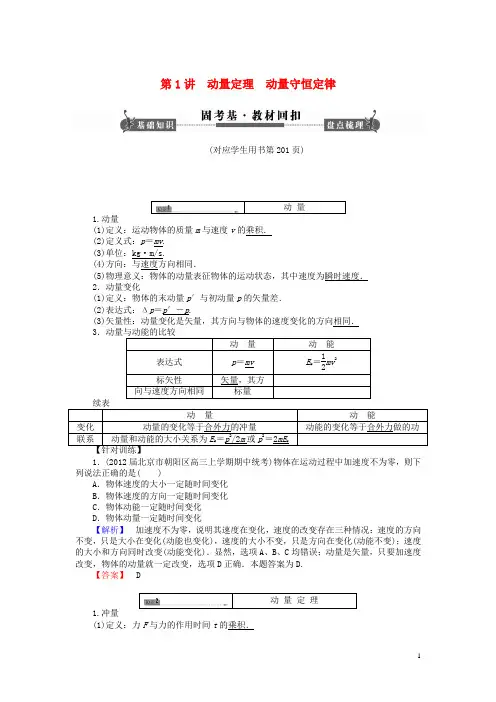 【课堂新坐标】(安徽专用)2014届高考物理一轮复习 第十二章 第1讲 动量定理 动量守恒定律跟踪检测