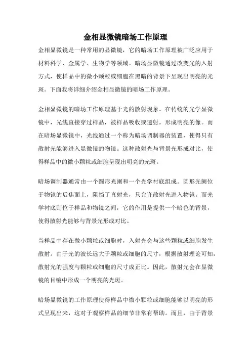 金相显微镜暗场工作原理