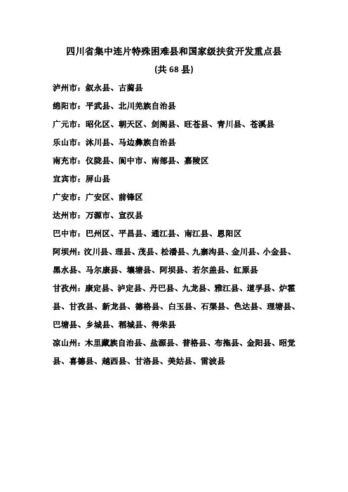 国家专项计划实施区域(四川省)
