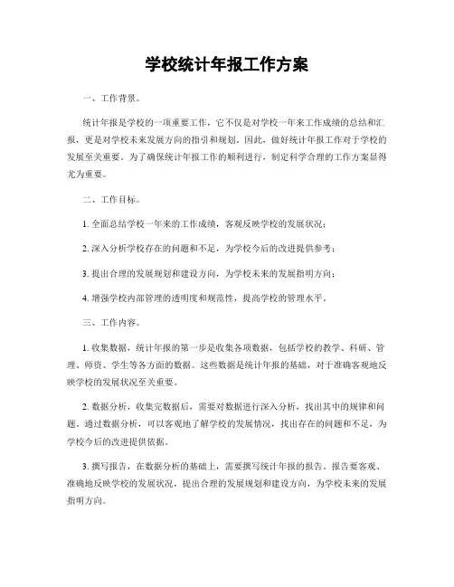 学校统计年报工作方案