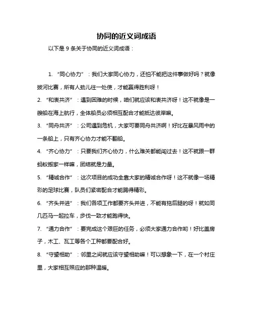 协同的近义词成语