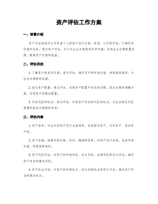 资产评估工作方案