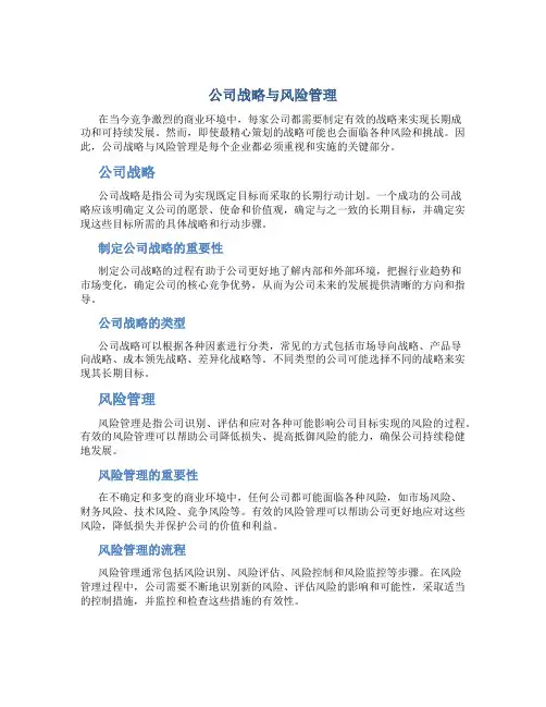 公司战略与风险管理