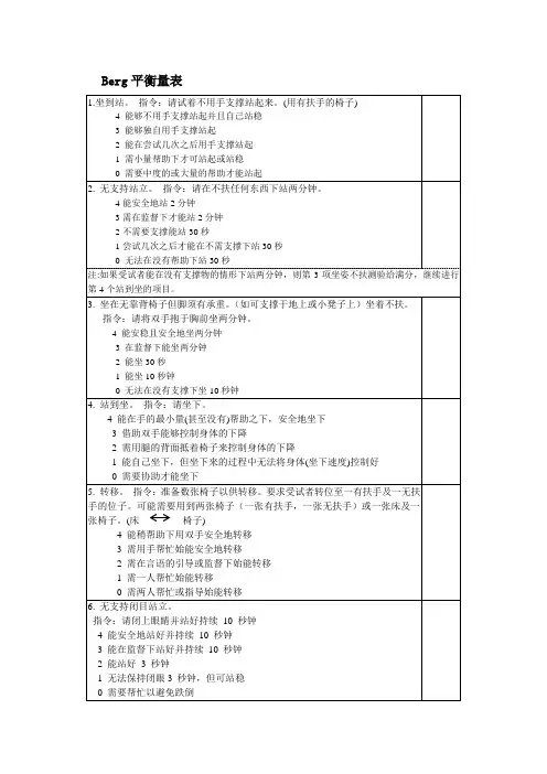平衡量表