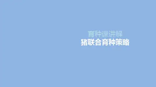育种课讲解 猪联合育种策略