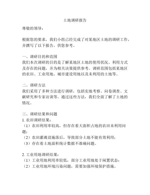 土地调研报告