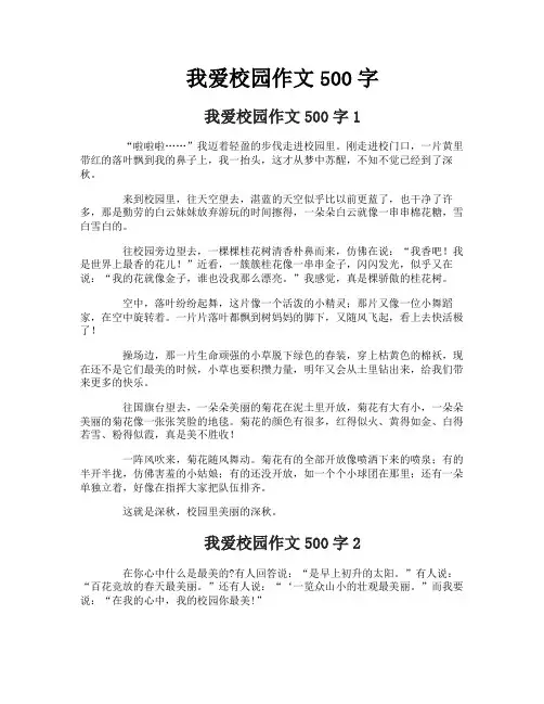 我爱校园作文500字
