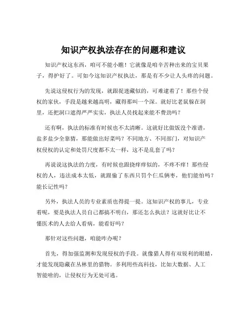 知识产权执法存在的问题和建议