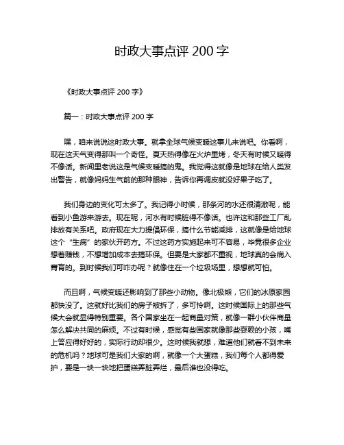 时政大事点评200字