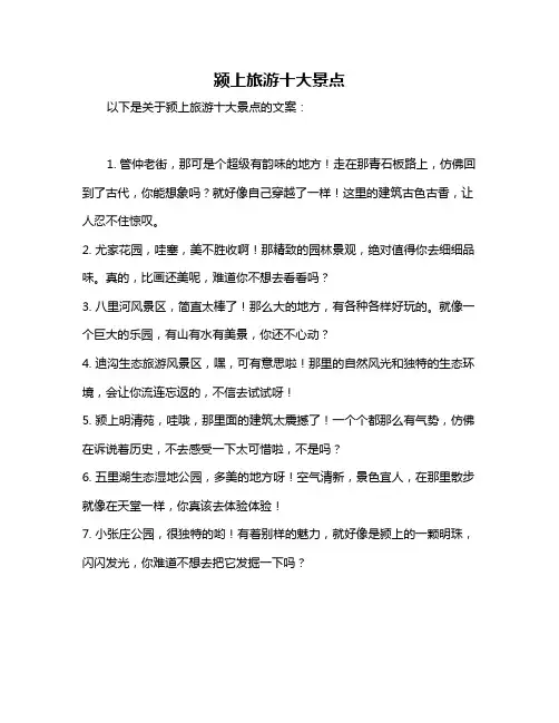 颍上旅游十大景点