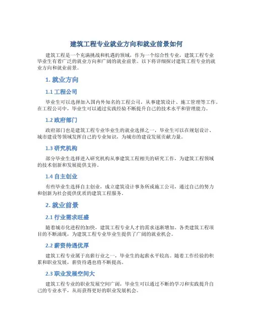 建筑工程专业就业方向和就业前景如何