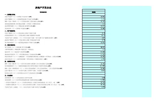 房地产开发企业绩效评价